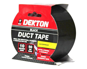 Dekton 50mm x 10M Black Cloth Duct Tape - 90864
