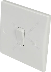 Eagle 1 Way 1 Gang Light Switch Curved Edge 10A - E344BA