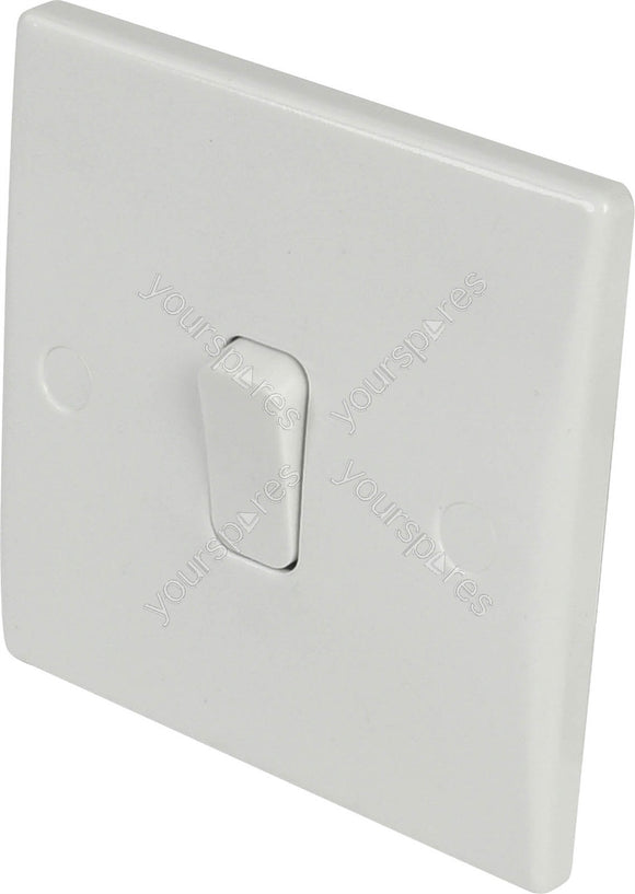 Eagle 1 Way 1 Gang Light Switch Curved Edge 10A - E344BA