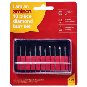 Am-tech 10pc Diamond Burr Set-F0976