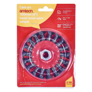 Am-tech 100mm Twisted Wire Wheel - F3365