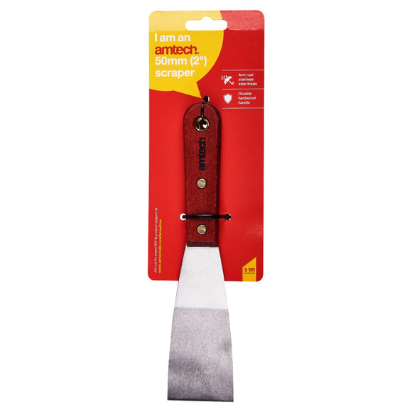 Amtech 2 Heavy Duty Scraper Wooden Handle - G0750