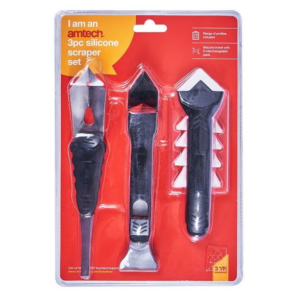 Amtech 3pc Silicone Scraper set - H2145