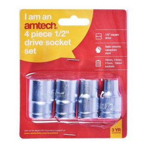 Amtech 4pc 1/2" Drive socket set - I0200