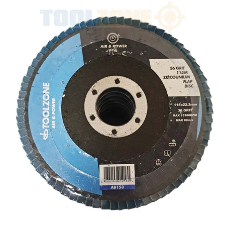 Toolzone 115Mm 36 G Zirconium Flap Disc AB153