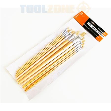 Toolzone 12 PC Jumbo Flat Artist Brushes - BR017