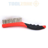 Toolzone 4rw S/Steel Wire Brush Plastic Handle-BR052