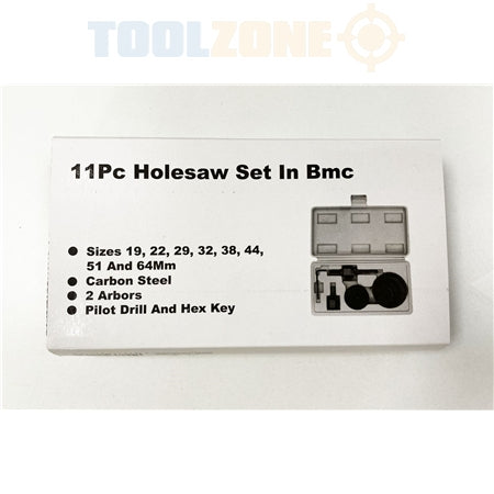 Toolzone 11Pc Hole Saw Set - Plain Packaging HS042