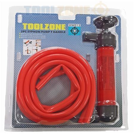 Toolzone syphon pump T handle with accessories-HW013