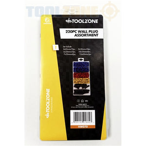 Toolzone 220Pc Wallplugs In Box  HW070