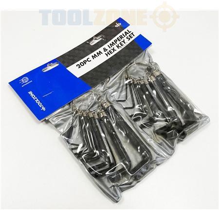 Toolzone 20 pc MM and AF Hex Keys-HX020