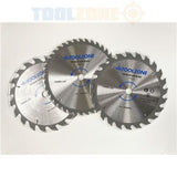 Toolzone 3pc 190mm x 16mm TCT Circular Saw Blade-PA022
