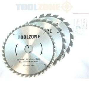Toolzone 3Pc 190Mm 30Mm Tct Circ. Saw Blades-PA023