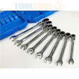 Toolzone 8Pc Metric Flex Ratchet Combi Wrench SP128