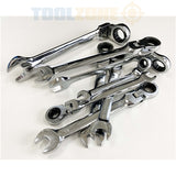 Toolzone 8Pc Metric Flex Ratchet Combi Wrench SP128