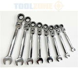 Toolzone 8Pc Metric Flex Ratchet Combi Wrench SP128