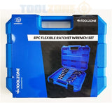 Toolzone 8Pc Metric Flex Ratchet Combi Wrench SP128