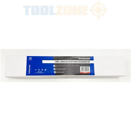 Toolzone 10Pc Long Ratchet Spanner Set In Pouch SP194