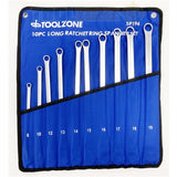 Toolzone 10Pc Long Ratchet Spanner Set In Pouch SP194