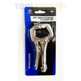 Toolzone 2Pc Mini Locking C Clamp Set  WH041