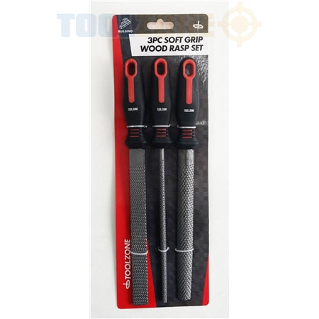 Toolzone 3Pc Quality Wood Rasp Set Softgri WW099