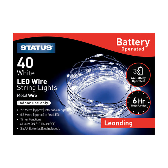 Leonding 40 Wire LED C/W IN BP TMR Light - LEONDING40BCW6