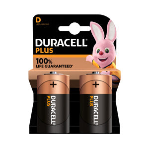 Duracell Plus 100% D 2PK  - MN1300B2PLUS