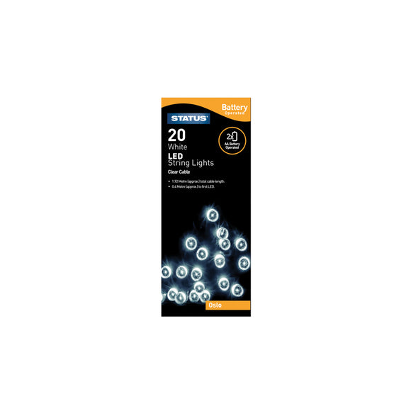 Oslo 20 LED White String Light 1pk - OSLO20BW12