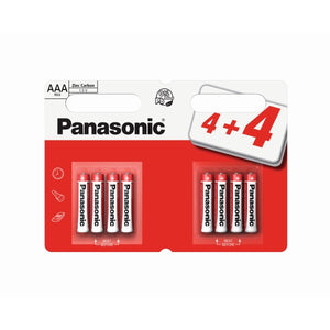 Panasonic Zinc AAA 8pk R03RZ-8BW 4+4 20 - PANAR03RB8