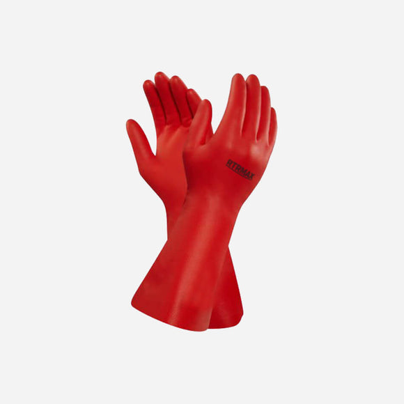 Red PVC Glove Long Arm Heavy Duty - RTG93