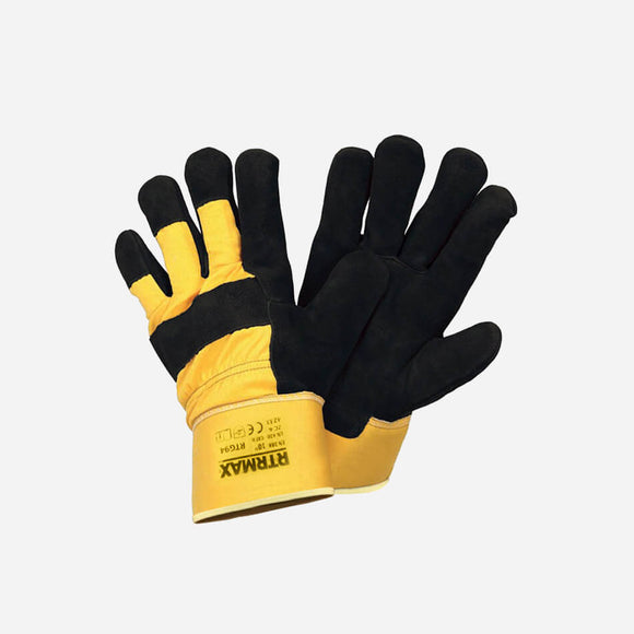 RTRMAX Yellow and Black Leather Rigger Glove Size XL - RTG94