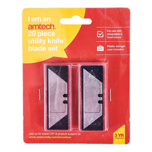 Am-tech 20pc Utility Knife Blades - S0360