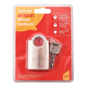 Amtech 40Mm Steel Padlock-T1610