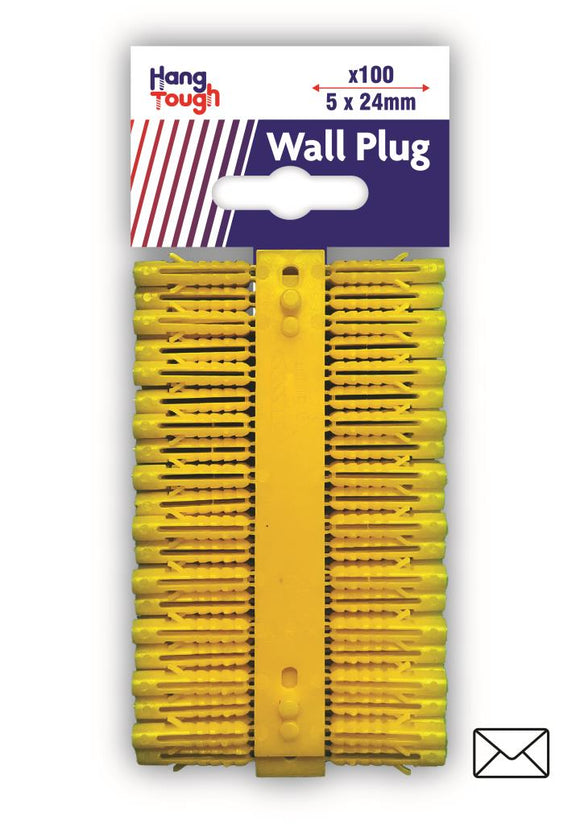 Hang Tough Wall Plugs Yellow 5mm X 24mm x 100pc - 2062