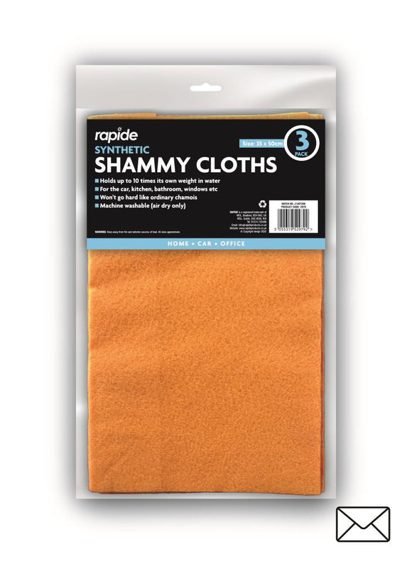 RAP SYNTHETIC SHAMMY CLOTH - 3PK 2979