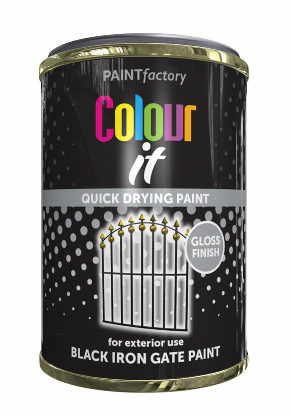 Paint Factory Colour It Paint Tin Iron Gate Black Gloss 300ML - 3069