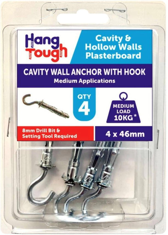 Hang Tough Cavity Anchor With Hook Bolt 4.0 X 46mm - 8514