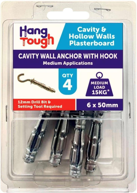 Hang Tough Cavity Anchor With Hook Bolt 6.0 X 50mm - 8515