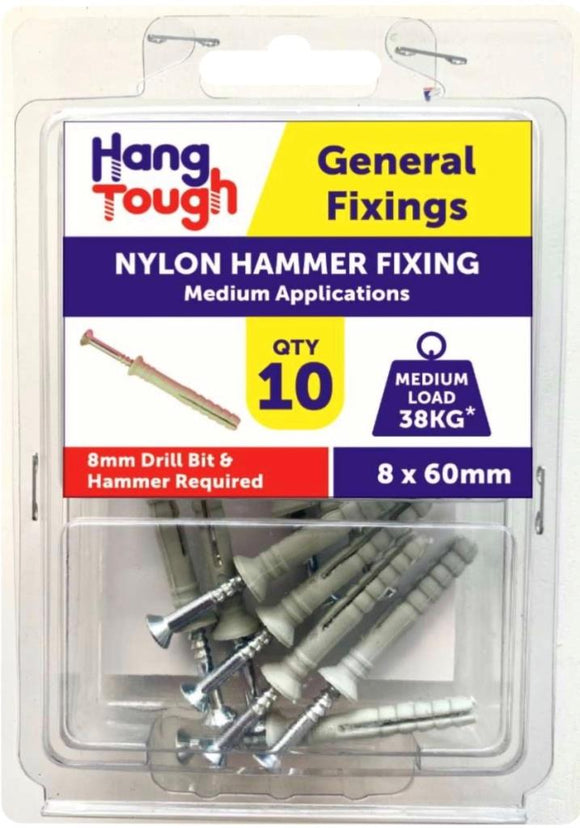 Hang Tough Nylon Nail In Anchor CSK 8x60mm - 8517