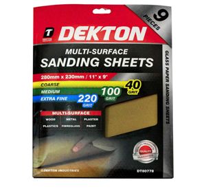 Dekton 9pc M. Surface Mixed  Sanding Sheets 280x230mm - 80778