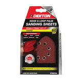 Dekton 5pc Palm Sanding Sheet 107x175mm Coarse 60 Grit -80724