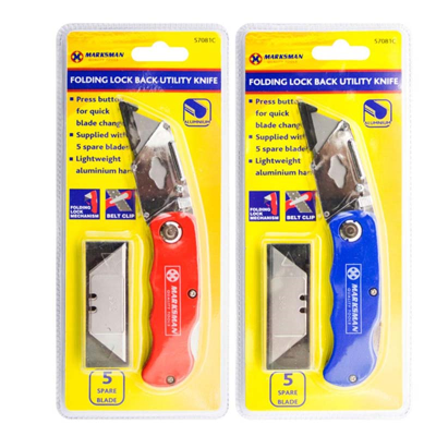 Marksman Folding Lock Back Knife+ 5 Blades 57006C
