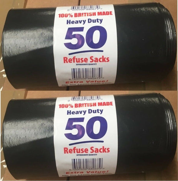 Heavy Duty Black Bin Bags Pk of 50s