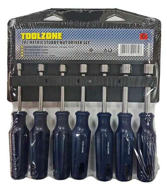 Toolzone 7pc Metric Stubby Nut Drivers-SD122