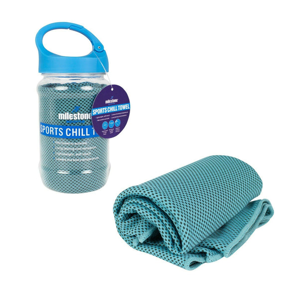 Benross Sports Chill Towel & Carabiner Bottle - Blue - 53170