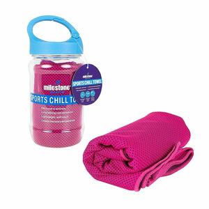 Benross Sports Chill Towel & Carabiner Bottle - Pink - 53150