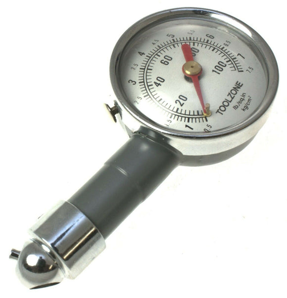 Toolzone Dial Tyre Pressure Gauge Metal - AU067