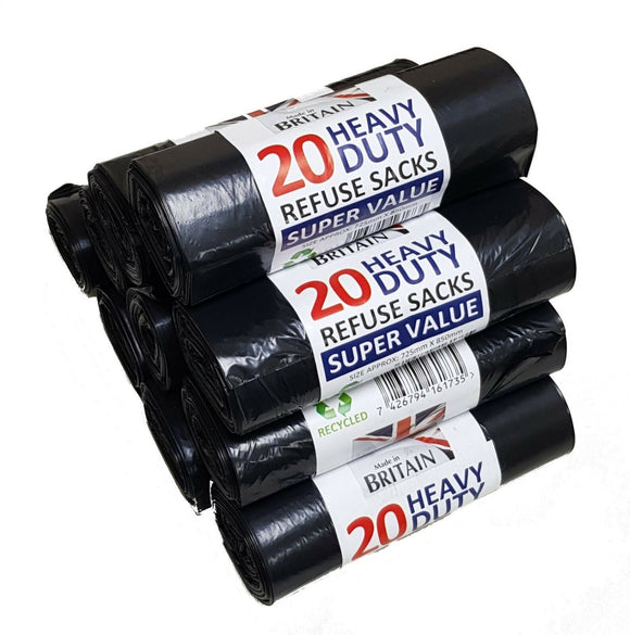 Heavy Duty Black Bin Bags 20pcs