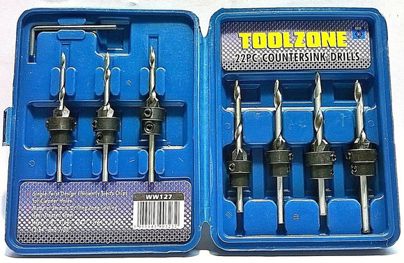 Toolzone 22pc Tapered Countersink Drills - WW127