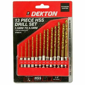 Dekton 13pc 1/4" Shank HSS Drill Set 1.5-6.5mm - 80216